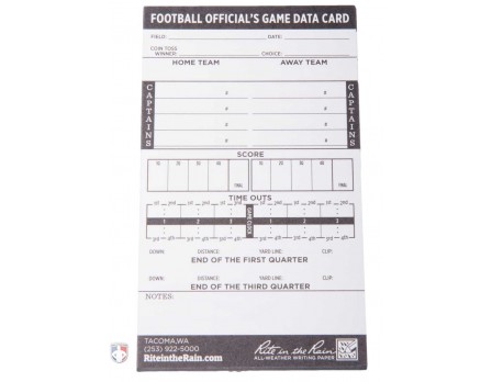 All-Weather Football Referee Information Cards | Ump-Attire.com