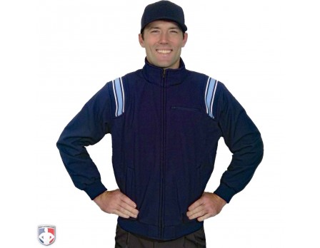 Smitty Traditional Half-Zip Umpire Jacket - Black and Powder Blue
