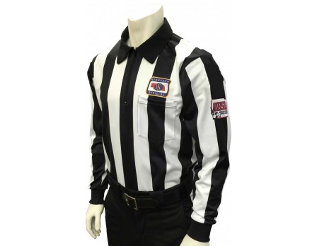 Nebraska (NSAA) 2 1/4 Stripe Long Sleeve Football Referee Shirt with NHSOA  Logo