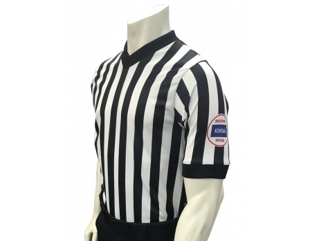 Men professional Soccer Referee Uniform stripe V-neck Football